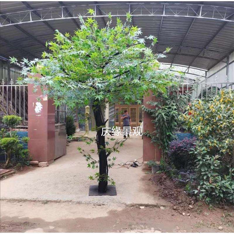 仿真枫树室内软装设计造景假树绿植绿色枫树橱窗美陈落地园林景观
