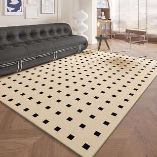 秋冬新款棋盘格轻奢高级简约客厅地毯家用卧室沙发防滑耐脏易打理