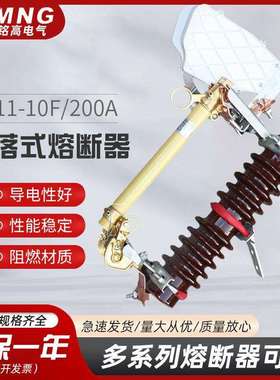 铭高电气 RW11-10F/200A户外跌落式熔断器10KV带灭弧罩高压熔断器