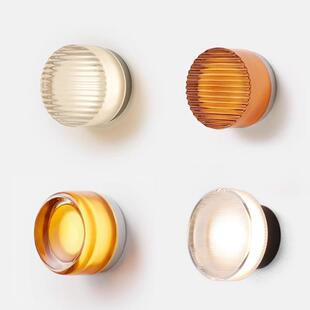 跨境壁灯现代简约客厅卧室酒店床头墙灯圆形背景装饰酒窝薯片壁灯