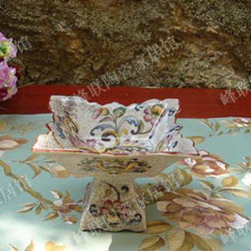 陶瓷新款水果盘茶几摆件创意欧式家用美式高脚盘高温现代家居饰品,橡塑材料及制品,工业陶瓷,淘宝优惠券,粉丝福利购,淘宝优惠卷