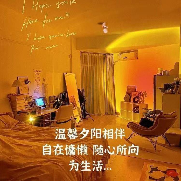 日落射灯嵌入式350度旋转玄关过道壁挂灯氛围灯夕阳红灯服装店
