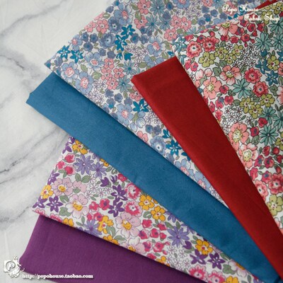 145x50cm Pastoral Floral Poplin Cotton Fabric DIY Childrens