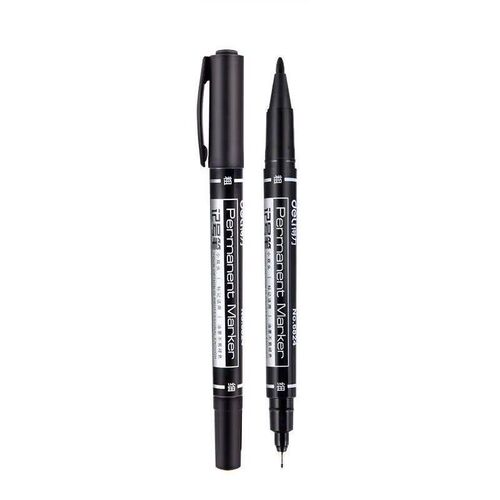 1pcs Dual Side Marker Pens Black Felt Tip Pens Black Dual Ti