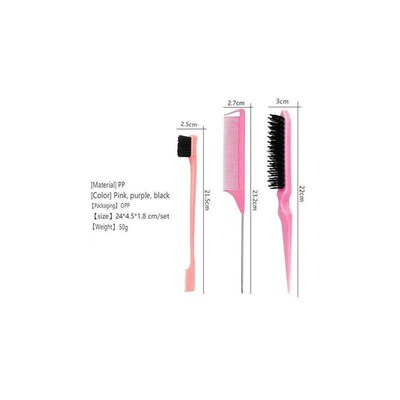 3pcs Double-Sided Edge Control Brush Barbershop