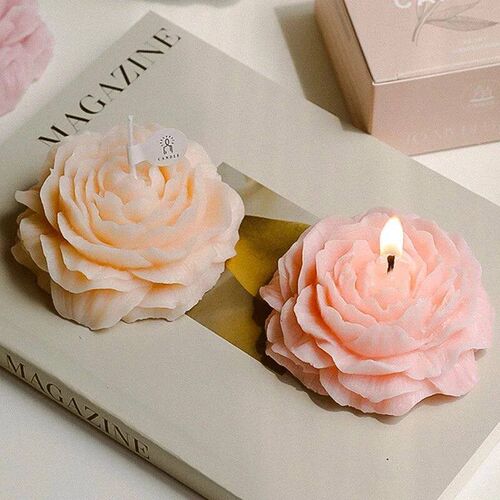 3D Peony Aromatherapy Candle - Creative Flower Shape,