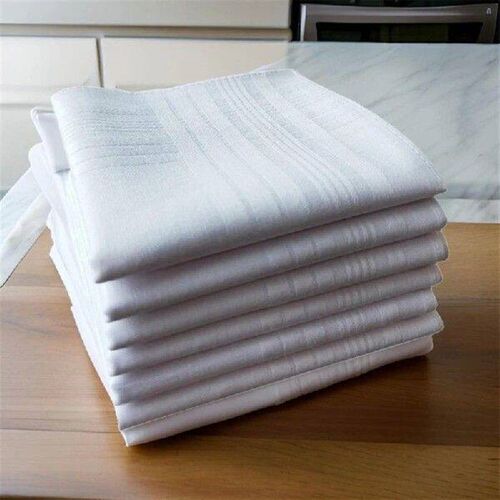 5PCS White Handkerchief Women Men High Absorbent Sweat