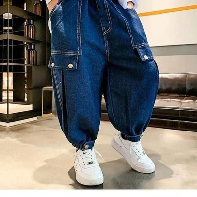 4-12 Years Boys Clothes Slim Straight Jeans Classic Bottoms