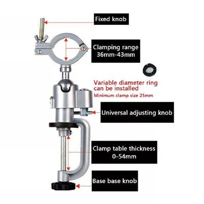 Aluminum Alloy Clamp 360 Rotating Bench Clamp Home Workshop