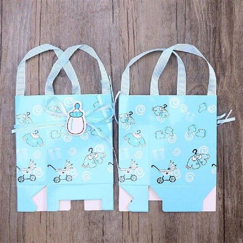 12 Pcs Paper Bags Portable Candy Bag Cartoon Pattern Gift