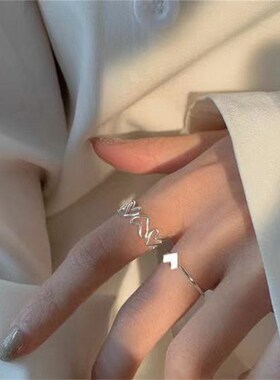 Korea Silver Color Peach Hearts Rings For Women Kpop Simple