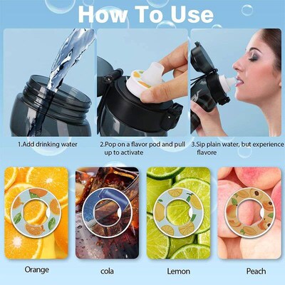 650ML Air Flavored Water Bottle with Straw Scent Up Drinking