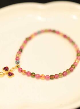 Natural Tourmaline Brlet Womens Bell Bow Pendant Brlet Nich