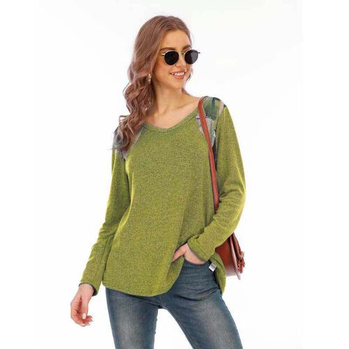 Womens Round Neck Printed Loose Top Base Shirt Casual Women