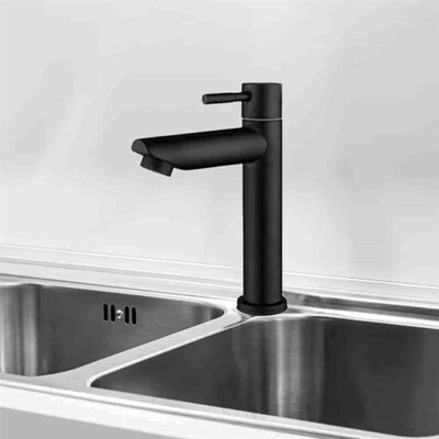 Stainless Steel Bathroom Counter Basin Faucet Single Handle