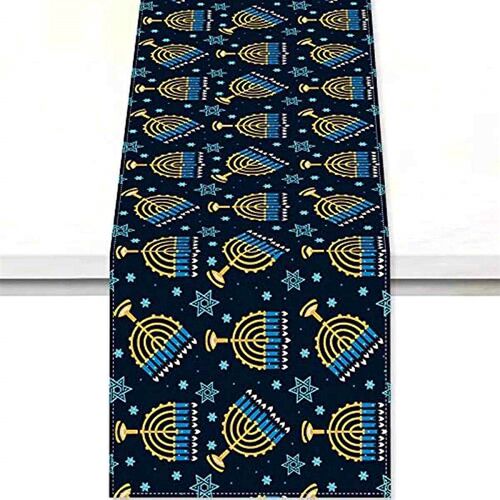 Passover Easter Table Runner Je Menorah Hanukkah Holiday Kit