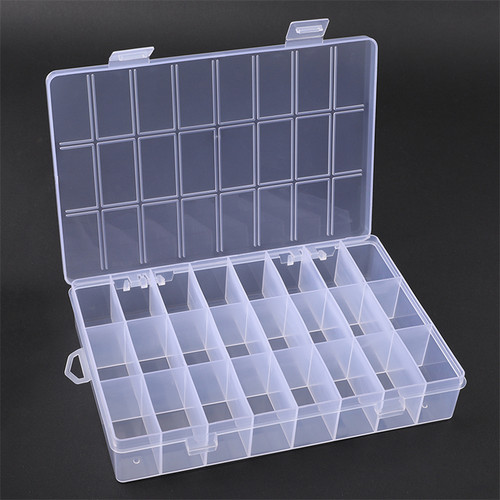 24 Grids Practical  Compartment PP Plastic Storage Box Round