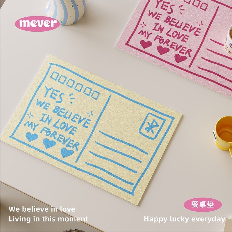 高级感韩式复古皮革餐垫防水防油免洗咖啡吧台垫隔热桌面保护杯垫