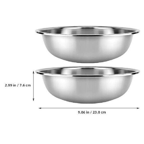 2 Pcs Stainless Steel Vegetable Basin Big Bowls for Mixing