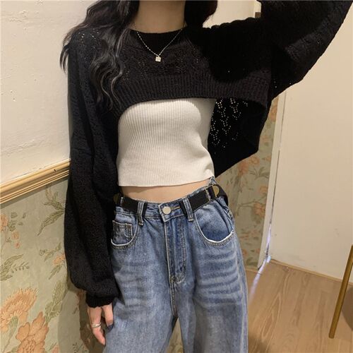 Cropped Sweaters Women Shrugs Spring PopularHollow-out Boler