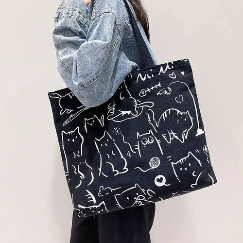 Fashion Women Canvas Shopping Bags Eco Reusable Foldable Sho
