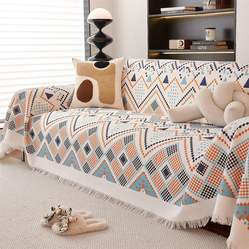 波西米亚百搭风印花沙发巾沙发毯盖毯盖布防尘布装饰布多功能毯