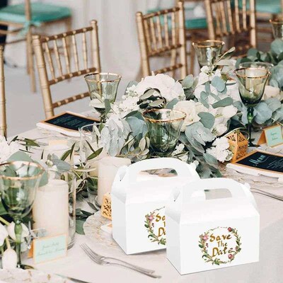 12pcs Kraft Paper Cake Folding Boxes with Handle Brown Chris