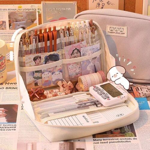 Large Capacity Pencil Case Kawaii Pencil Boxes For Girls Cut