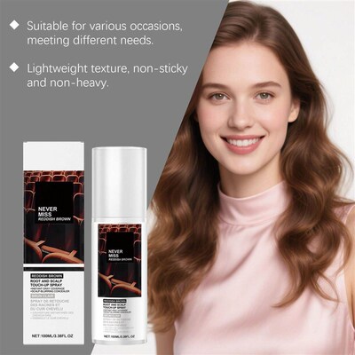 Auburn hair touch-up spray, one-time use color hair spray fo