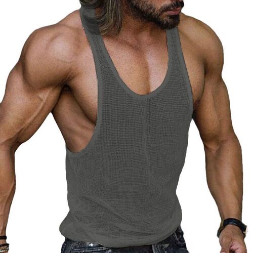 Mens White Base Sweater Loose Fitness Vest Sy0111
