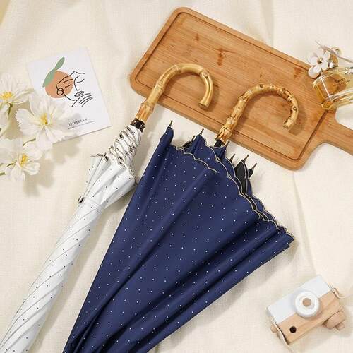 Light Luxury Embroidered Real Bamboo Japanese Long Handle Um