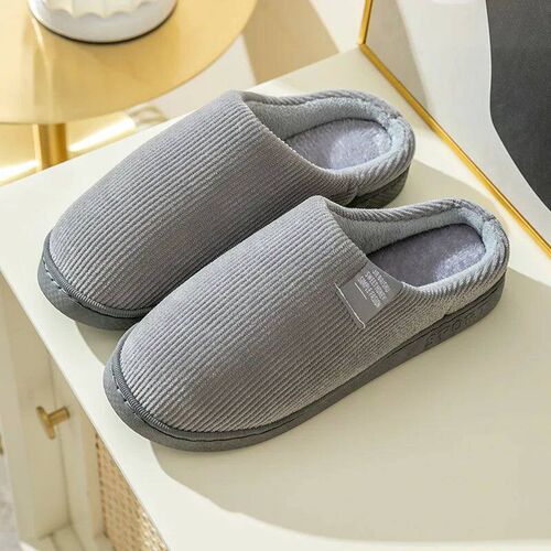 Autumn Winter Fleece-Lined Thickened Cotton Slippers