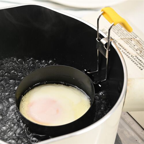 Egg steamer, egg spoon, foldable hanging mold