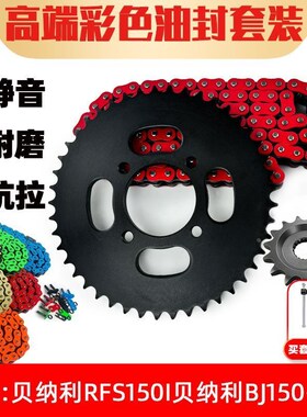 。适用贝纳利RFS1I贝纳利BJ1-10改装链盘牙盘油封链条三件