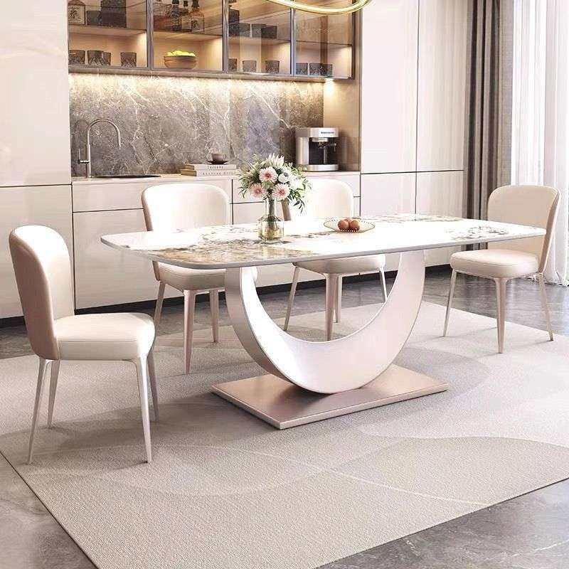 【可收纳凳凳】意式岩板极简餐桌椅组合现代简约轻奢饭桌小户型家,3C数码配件,其它配件,淘宝优惠券,粉丝福利购,淘宝优惠卷