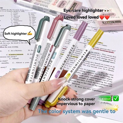 6Pcs/set Smoke colors Highlighters Pastel Highlighter Real M