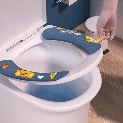 Cartoon Toilet Seat Cover Home Toilet Sticker Adhesive Type