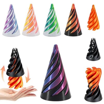 3D Printed Spiral Cone Toy Impossible Pyramid Passthrough