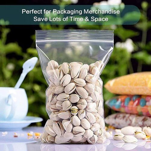 200/100Pcs Thicken Zipper Sealed Bags Clear Plastic Storage