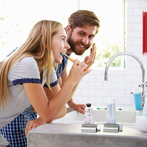 Automatic Toothpaste Dispenser Toothbrush Holder Wall Mounte