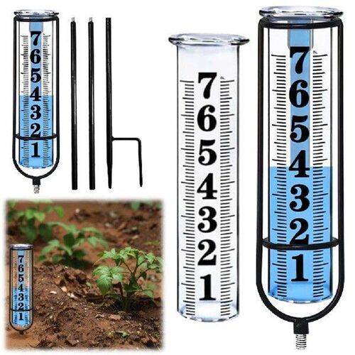 Outdoor Freeze Proof Rain Gauge Adjustable Height Rain