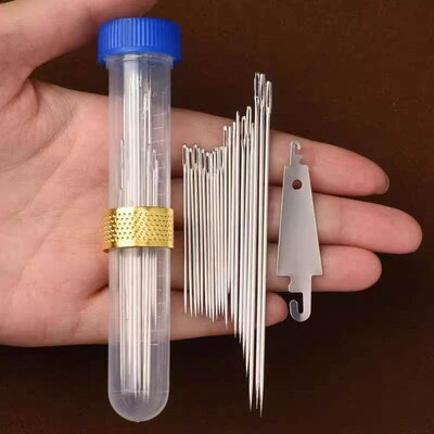 Hand-sewing needles for home use, including extra-long needl