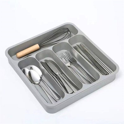 6 Compartment Plastic Cutlery Holder Save Space Spoons Forks