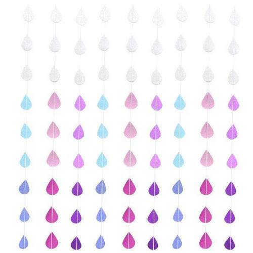 9 Strings Water Drop Paper Pull Flower Party Garland