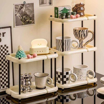 High-end Cream-themed Cosmetics Desktop Multi-level Storage
