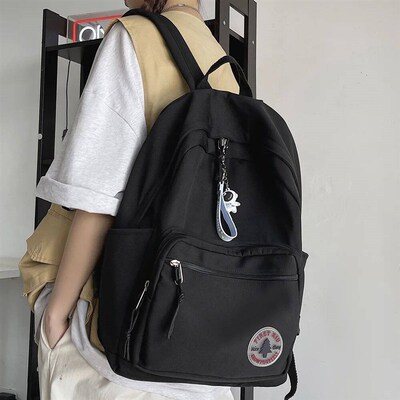 Girl Solid Color Fashion School Bag College Student Women Ba