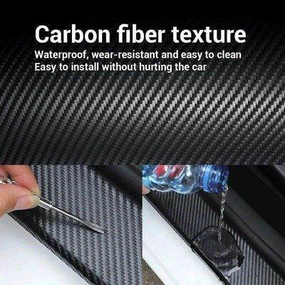 1PC Carbon Fiber Car Sticker Pasting Protective Strip Car Si