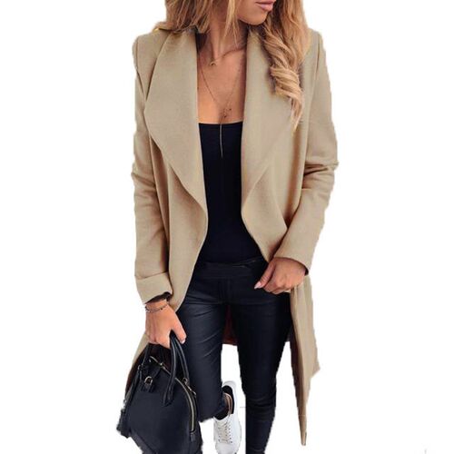 2025 Plus Size Womens Fashion Lace-up Laps Solid lor Woolen