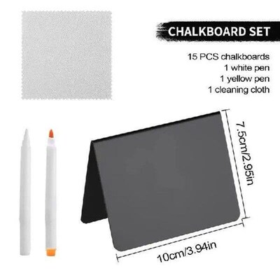 15 Pack Mini Chalkboard Signs for Food Party Buffet Table