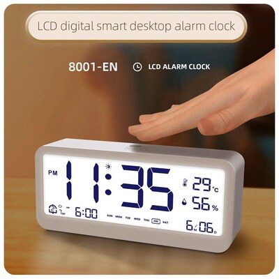 8001-EN Multifunctional Digital Clock LED Brightness Adjusta